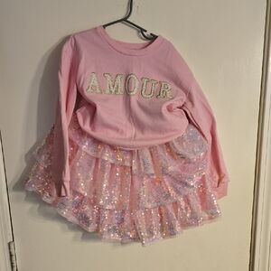 Pink 'Amour' Kids Matching Set